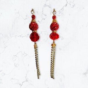 Red Dangle Earrings